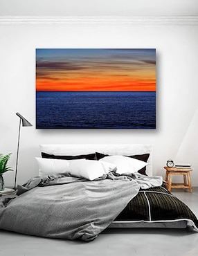Cuadro decorativo Pixelarte Naturaleza Playa Mar Atardecer