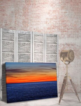 Cuadro decorativo Pixelarte Naturaleza Playa Mar Atardecer