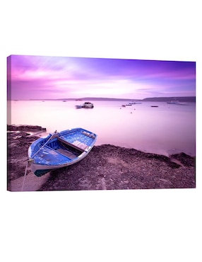 Cuadro Decorativo Canvas Naturaleza playa y bote en costa