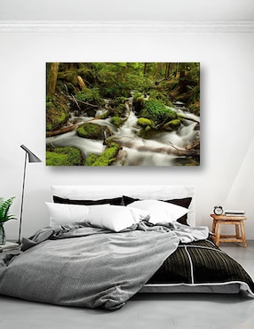 Cuadro decorativo Pixelarte Naturaleza Cascada Rio Rápido