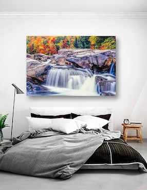 Cuadro decorativo Pixelarte Cascada Otoño Rioswift