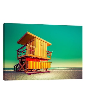 Cuadro decorativo Pixelarte Playa Torre Guardacosta