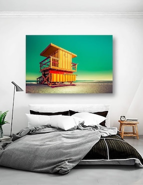 Cuadro decorativo Pixelarte Playa Torre Guardacosta