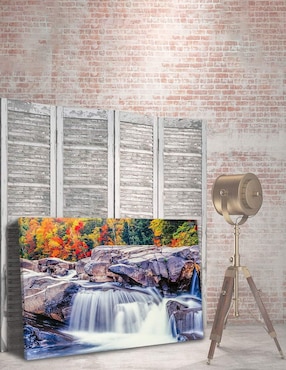 Cuadro decorativo Pixelarte Cascada Otoño Rioswift