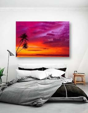 Cuadro decorativo Pixelarte Naturaleza Playa Bello Atardecer