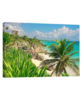 Cuadro decorativo Pixelarte Naturaleza Playa Tulum Magic