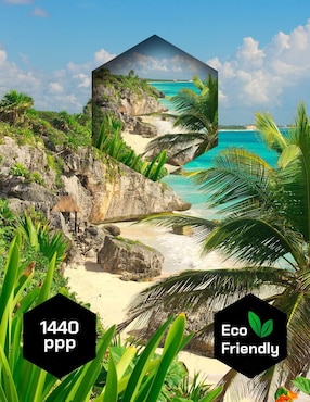 Cuadro decorativo Pixelarte Naturaleza Playa Tulum Magic