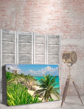 Cuadro decorativo Pixelarte Naturaleza Playa Tulum Magic