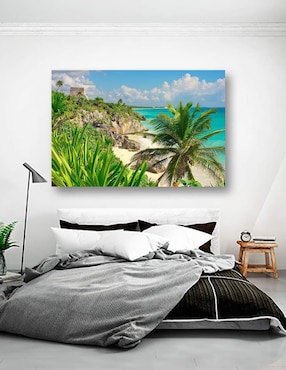 Cuadro decorativo Pixelarte Naturaleza Playa Tulum Magic