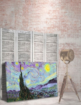 Cuadro decorativo Pixelarte Noche Estrellada 2