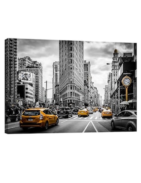 Cuadro decorativo Pixelarte Nueva York y Taxis Amarillos