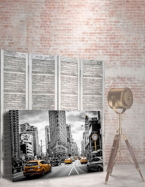 Cuadro decorativo Pixelarte Nueva York y Taxis Amarillos