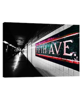 Cuadro decorativo Pixelarte Nueva York Fifth Ave Metro