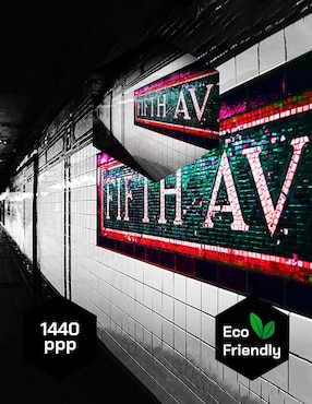 Cuadro decorativo Pixelarte Nueva York Fifth Ave Metro