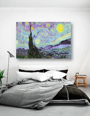 Cuadro decorativo Pixelarte Noche Estrellada 2