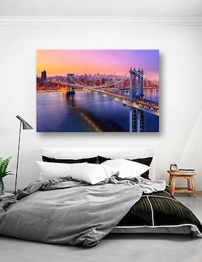Cuadro decorativo Pixelarte Nueva York Manhattan Bridge