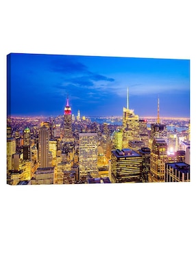 Cuadro decorativo Pixelarte Nueva York de Noche