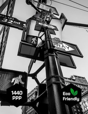 Cuadro decorativo Pixelarte Letrero y Edificios New York