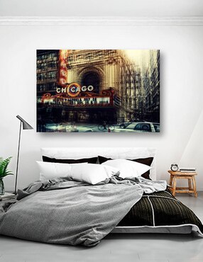 Cuadro decorativo Pixelarte Teatro Chicago Vintage