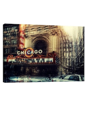 Cuadro decorativo Pixelarte Teatro Chicago Vintage