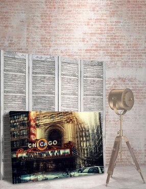 Cuadro decorativo Pixelarte Teatro Chicago Vintage