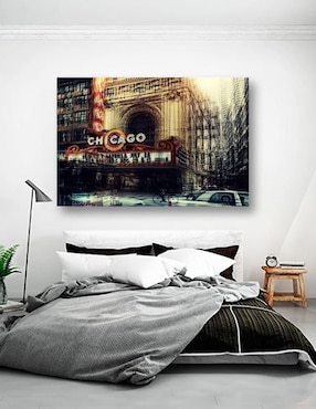 Cuadro decorativo Pixelarte Teatro Chicago Vintage