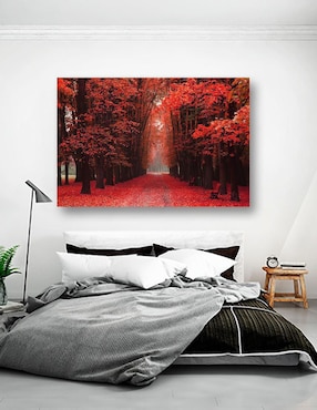 Cuadro Decorativo Pixelarte Naturaleza Bosque de Otoño