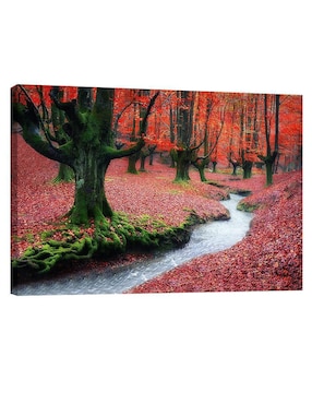 Cuadro decorativo Pixelarte Bosque Corriente