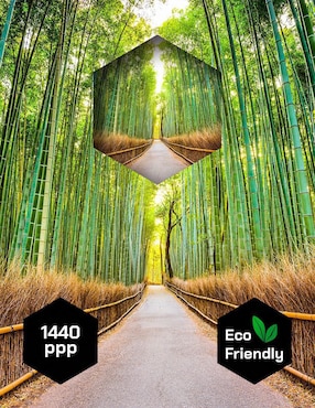 Cuadro decorativo Pixelarte Naturaleza Bosque de Bamboo
