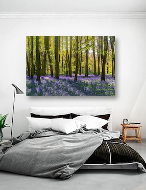 Cuadro decorativo Pixelarte Arboles y Lavanda