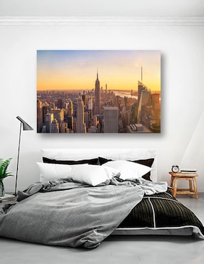 Cuadro decorativo Pixelarte Nueva York al Atardecer