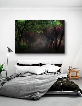 Cuadro Pixelarte Bosque Camino Obscuro