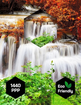 Cuadro decorativo Pixelarte Cascada en Naranja