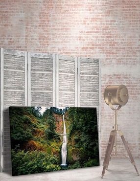 Cuadro decorativo Pixelarte Cascada con Puente