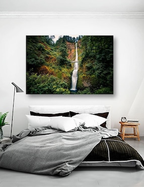 Cuadro decorativo Pixelarte Cascada con Puente