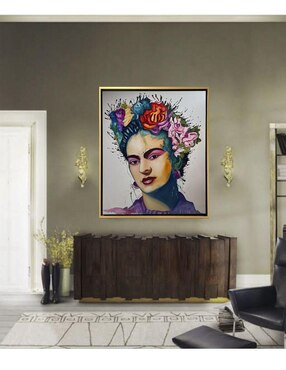 Pintura Frida Kahlo técnica mixta Lune Art Gallery