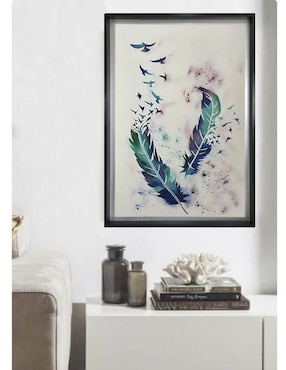 Pintura Magic Feathers técnica acrílico Lune Art Gallery