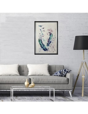 Pintura Magic Feathers técnica acrílico Lune Art Gallery