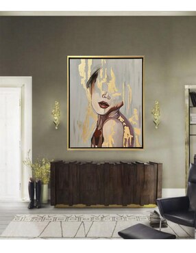 Pintura Mujer de Oro técnica mixta Lune Art Gallery