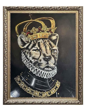 Pintura King Lion técnica óleo Lune Art Gallery