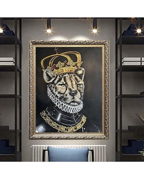 Pintura King Lion técnica óleo Lune Art Gallery