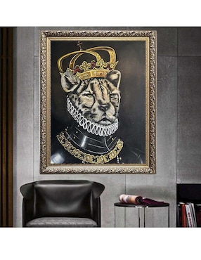 Pintura King Lion técnica óleo Lune Art Gallery