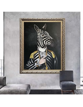Pintura Lord Zebra técnica óleo Lune Art Gallery
