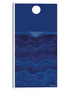 Pintura Paisaje de Luna Llena técnica mixta Cuadros Jr
