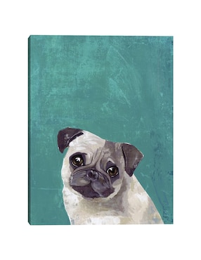 Pintura Cachorro Pug técnica mixta Cuadros Jr