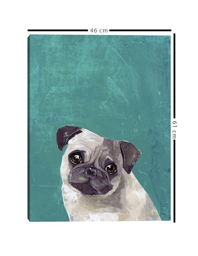 Pintura Cachorro Pug técnica mixta Cuadros Jr