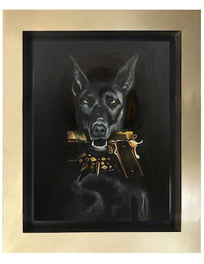 Pintura Bad Dog técnica mixta Lune Art Gallery Animal Art