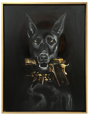Pintura Bad Dog técnica mixta Lune Art Gallery AnimalArt