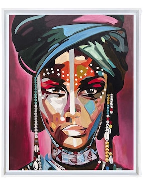Pintura Aberash técnica mixta Lune Art Gallery Africanas