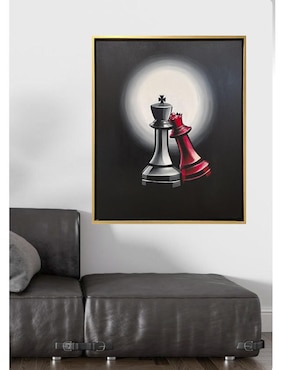 Pintura Queen & King técnica acrílico Lune Art Gallery Ajedrez